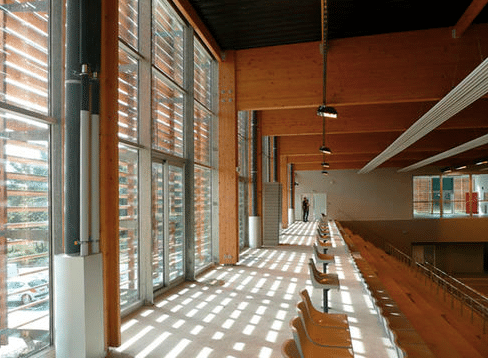 The interior of the Wayne & William White Engineering Design Centre at the University of British Columbia.