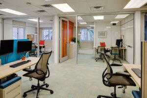 Tufts University office area in the modular building