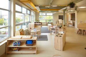 The interior of the modular building used for the David H. Koch Childcare Center.