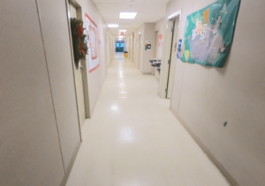 photo of a hallway in a modular school