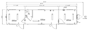 10' x 50' with Restroom Office Trailer Floor Plan