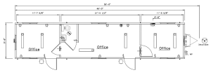 photo of 10' x 50' Office Trailer Floor Plan with Restroom