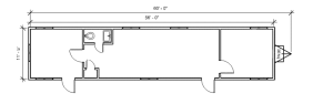 photo of 12x60 mobile office trailer with bath floor plan