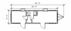 photo of 8' x 32' with Restroom Office Trailer Floor Plan