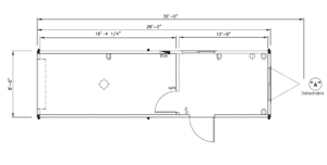 8' x 32' Combination Storage/Office Trailer Floor Plan