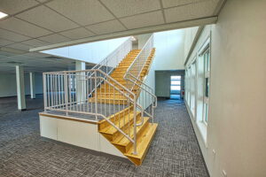 staircase in MA Biotech Client Atrium