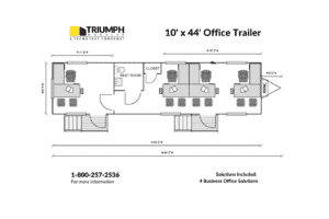 10' x 44' Office Trailer With Solutions