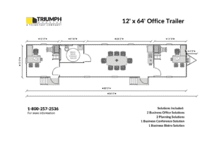 12' x 64' Office Trailer With Solutions