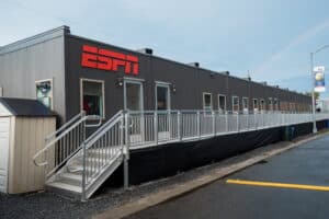 Photo of Modular Building with stairs and a deck for ESPN