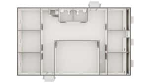 BLOCS™ Modular Walls - Reception Area, Large Conference Room, 4 Offices layout