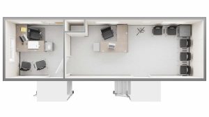 10' x 36' office trailer with Office and Reception Solutions