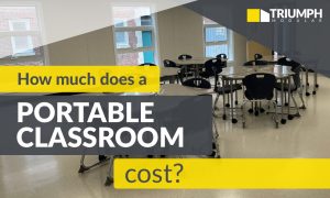 Interior of a modular classroom.