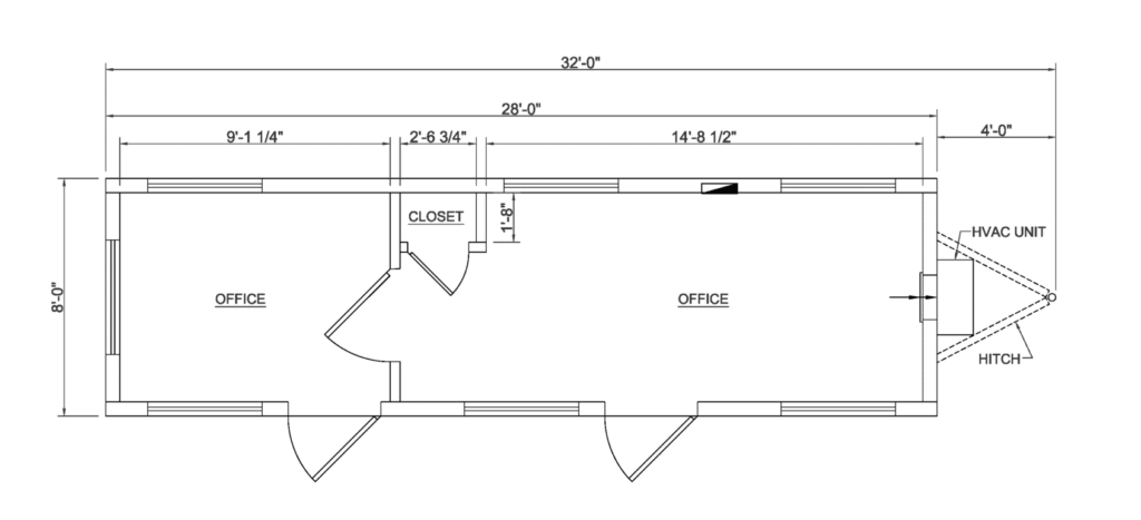 8x32 mobile office floor plan