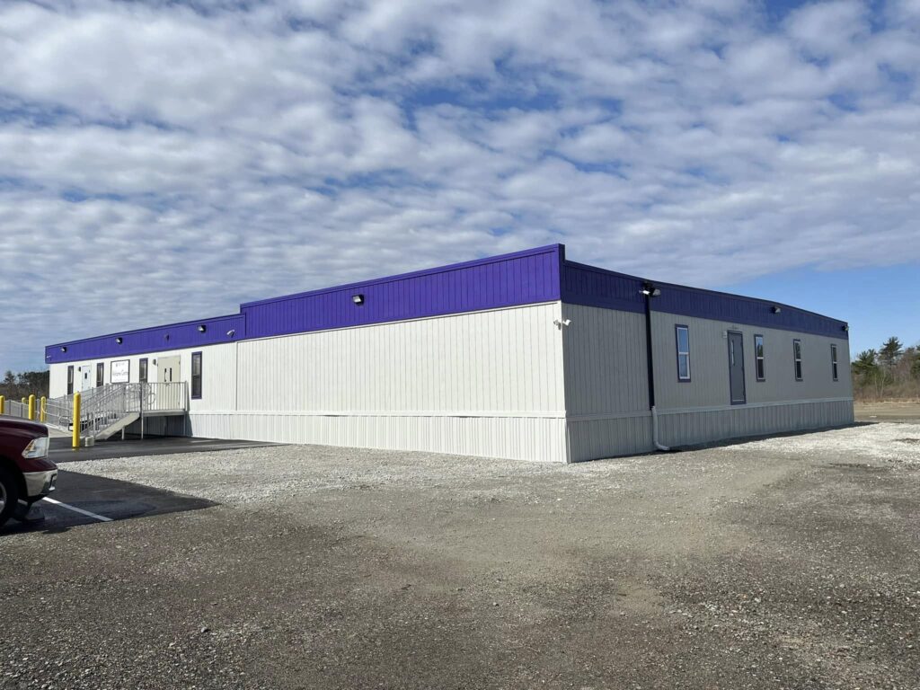 Exterior view of three piece modular casino in Taunton MA