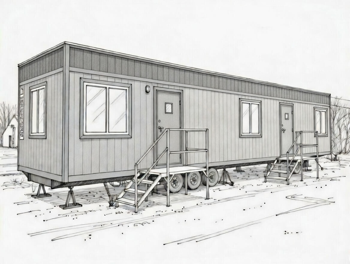 triumph 12x60 mobile office line drawing