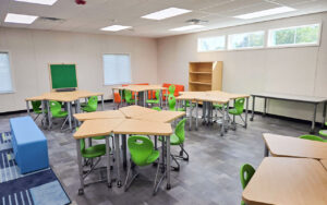 interior modular classroom for holmes elementary school in Ypsilanti, Michigan
