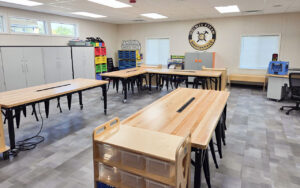 interior modular classroom for holmes elementary school in Ypsilanti, Michigan