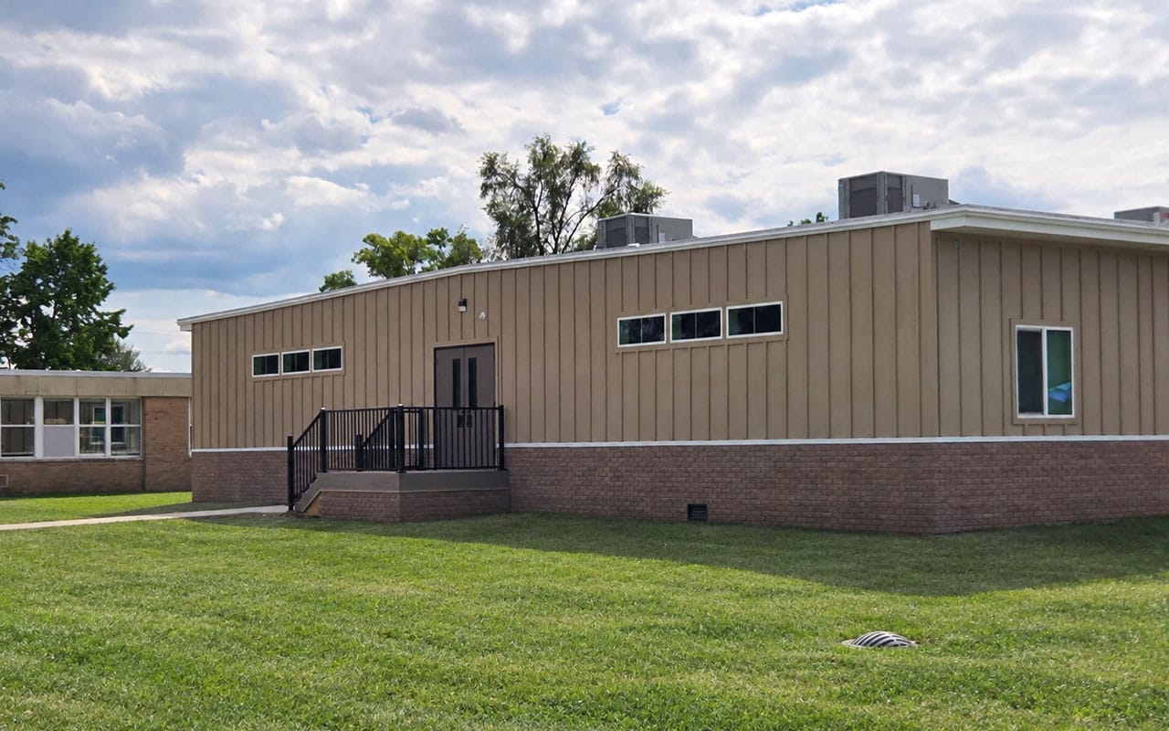 modular classroom for holmes STEAM elementary school in Ypsilanti, Michigan